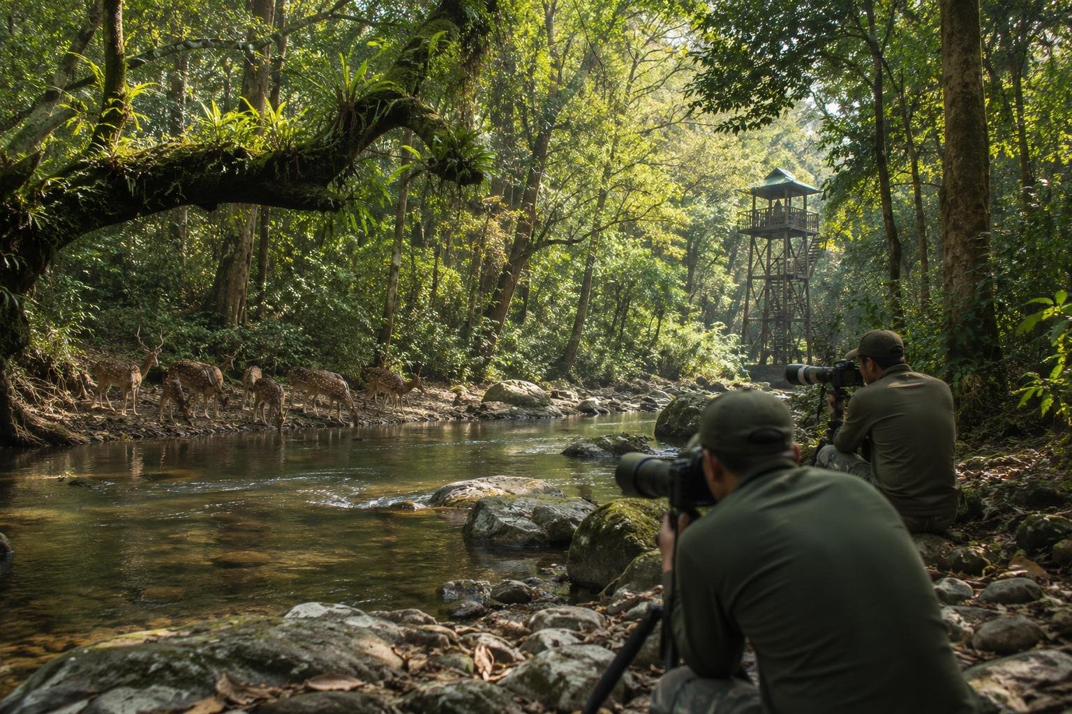 Chapramari Jungle Stream with Deer