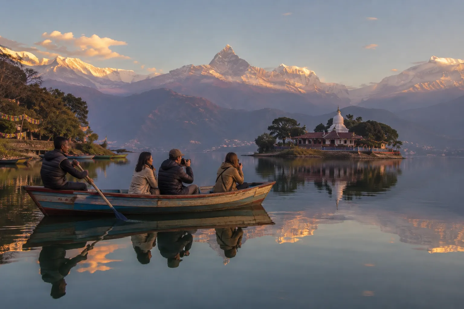 Nepal Honeymoon Package — Pokhara Lake and Machhapuchhre Mountain Views