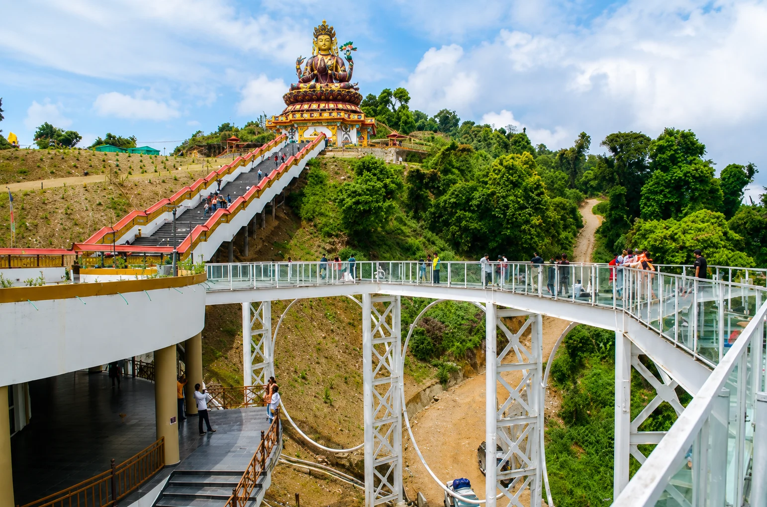 Sikkim budget trip — Pelling Skywalk glass bridge with Kanchenjunga mountain view